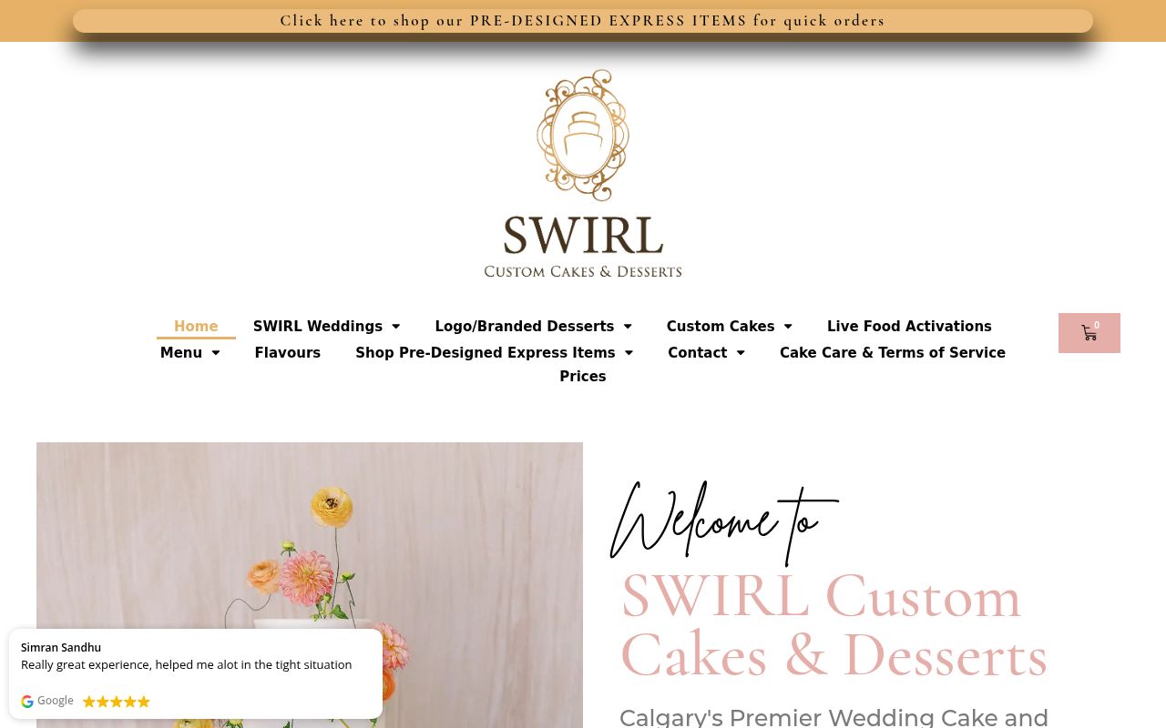 SWIRL Custom Cakes & Desserts –They taste as good as they look!